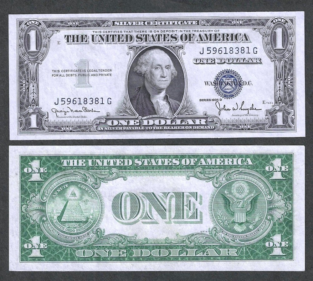 1935-D $1 SILVER CERTIFICATE ** WIDE ** GEM CRISP NEW ** MULTIPLES AVAILABLE