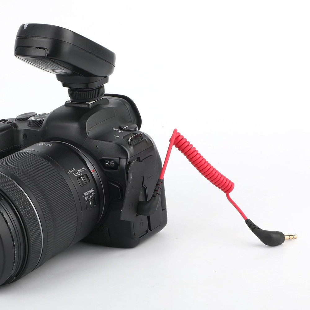 2pcs 3.5mm Microphone Cable, Camera Audio Cable TRS Coiled Dual Patch...
