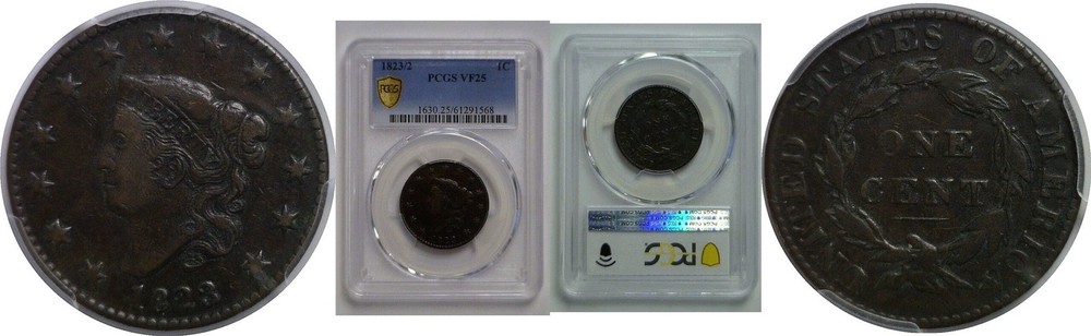 1823/2 Large Cent   PCGS VF-25