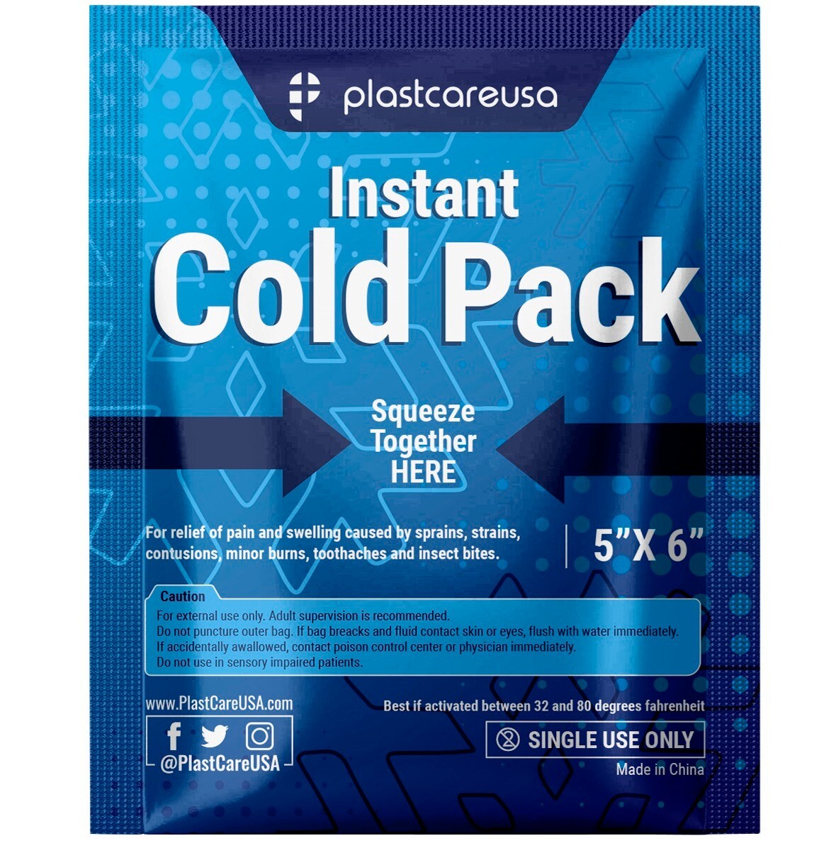 25 5" x 6" Cold Packs Disposable for Injuries Pain Aid Dental