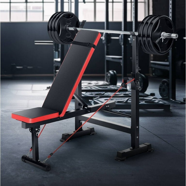 600lbs Adjustable Foldable Weight Bench Set w/Leg Developer Preacher Curl Rack^^