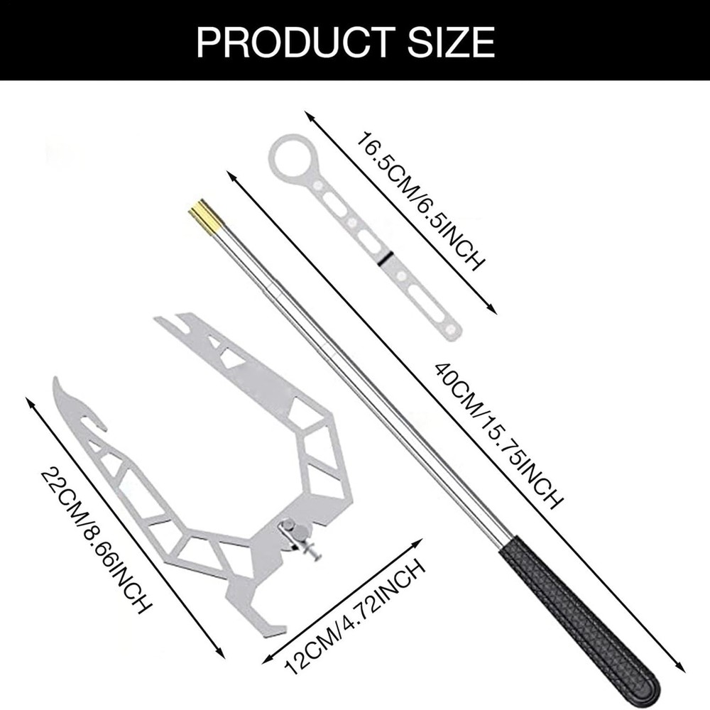 Telescopic Boat Hook Multi-Purpose Stainless Steel Dock Hook for for Dock Plate