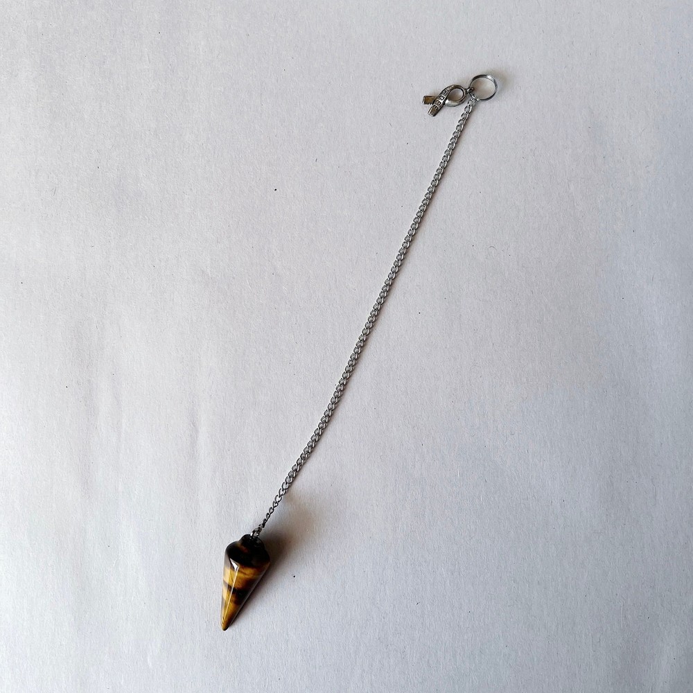 Tigers Eye Pendulum Hope Charm Gemstone Divination Dowsing