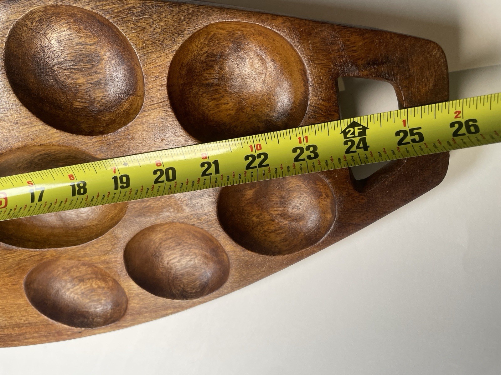 VTG Hand Carved Hinged Mancala Board With Handles 26” x 9” Beautiful!