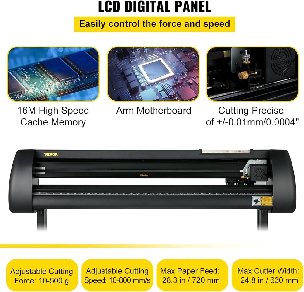 28-Inch Vinyl Cutter Plotter with LCD Display & Adjustable Speed - Signmaker'...