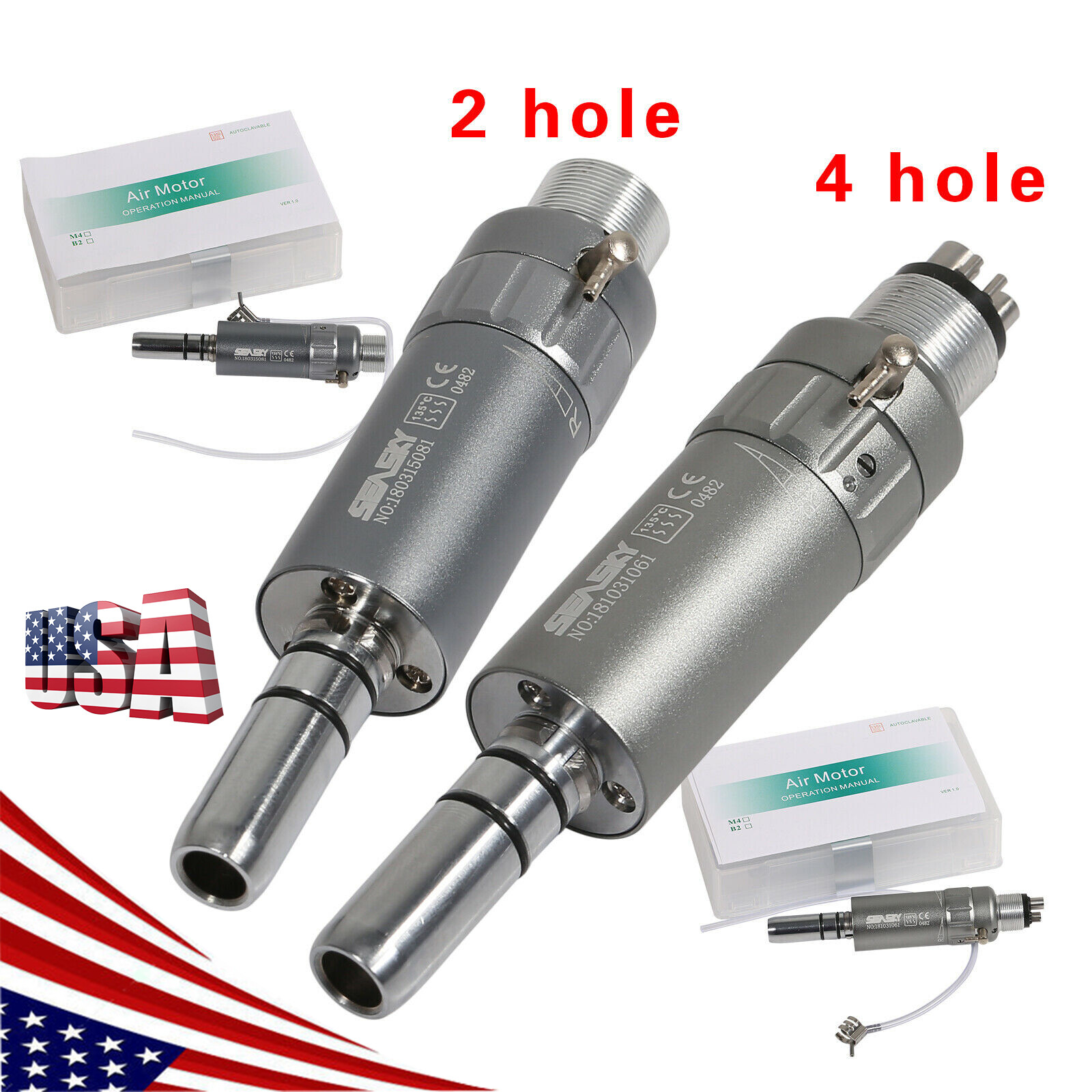 Dental Slow Low Speed E-type Air Motor Micromotor 4/2 Hole Handpiece NSK Style