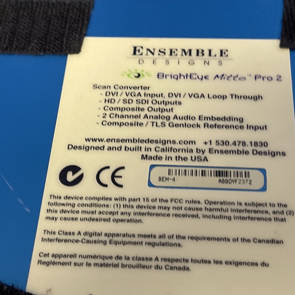 Ensemble Designs Brighteye Mitto Pro 2 Scan Converter