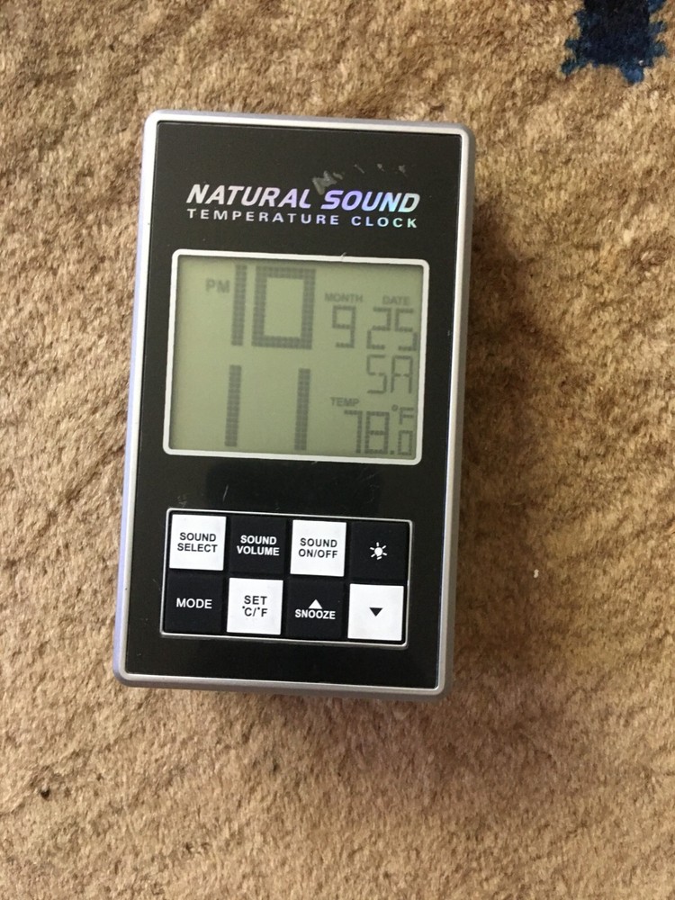 Kitchen Clock Natural Sound Alarm Clock LCD Temperature Calendar Timer Week day