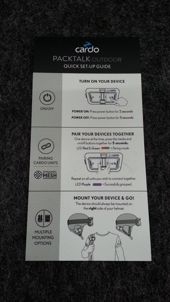 CARDO Packtalk Outdoor Helmet Communication System White *
