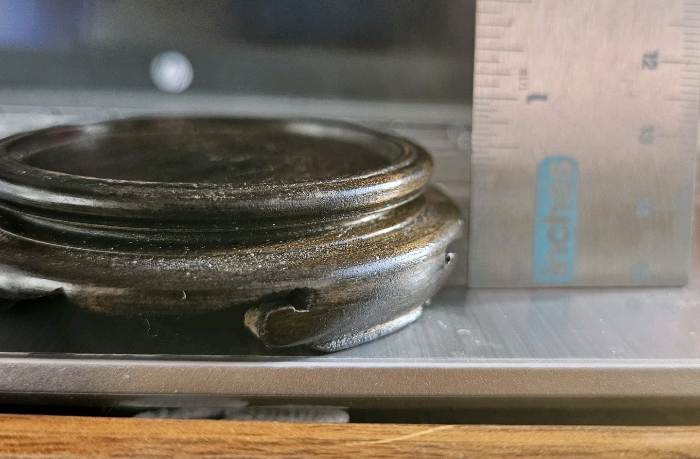 Vintage Chinese Wood Display Stand Small 2" Round Carved Wooden Riser Vase Base