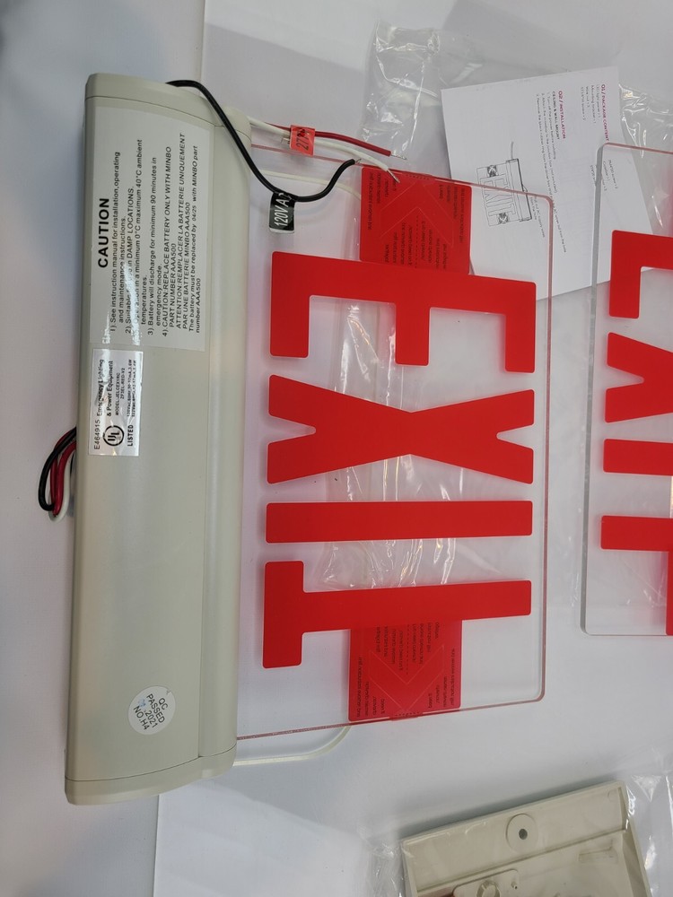 LEONLITE Red LED Edge Lit Exit Signs UL 924, Emergency Exit Lights - 2 Pack