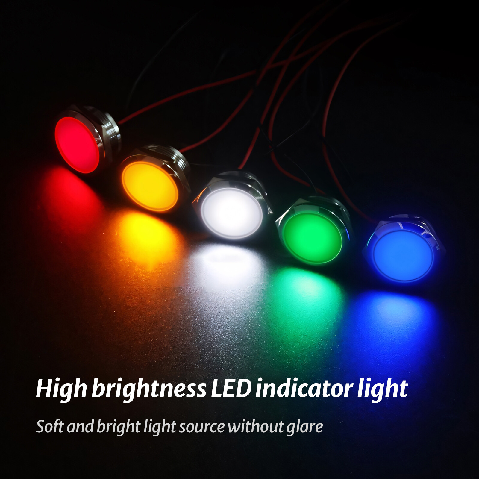 Metal Indicator Light LED Waterproof Small Line Power Signal Light AC/DC 3V-220V