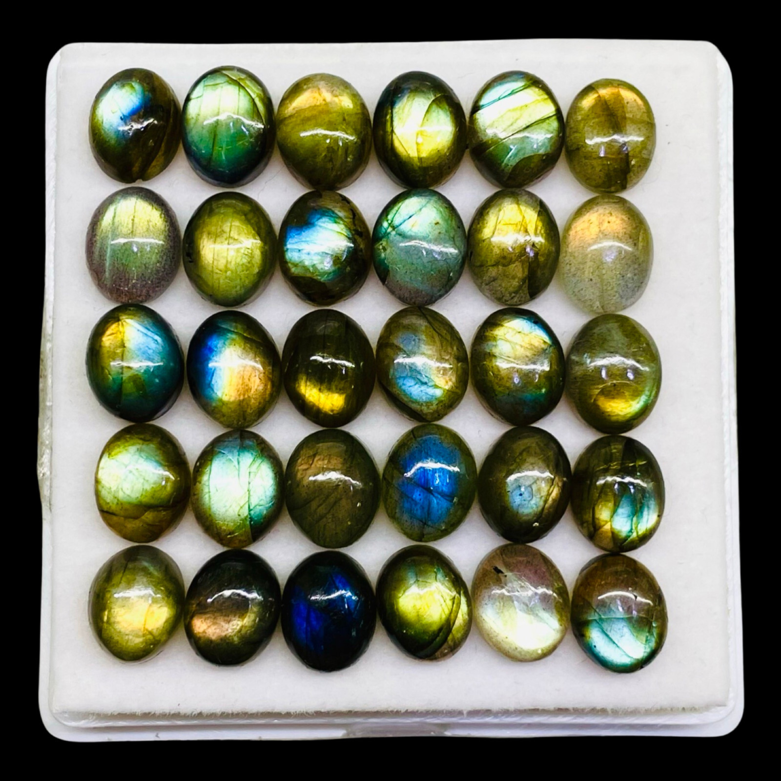 30 Pcs Natural Labradorite 10x8mm Oval Flashy Loose Gemstones Wholesale Lot