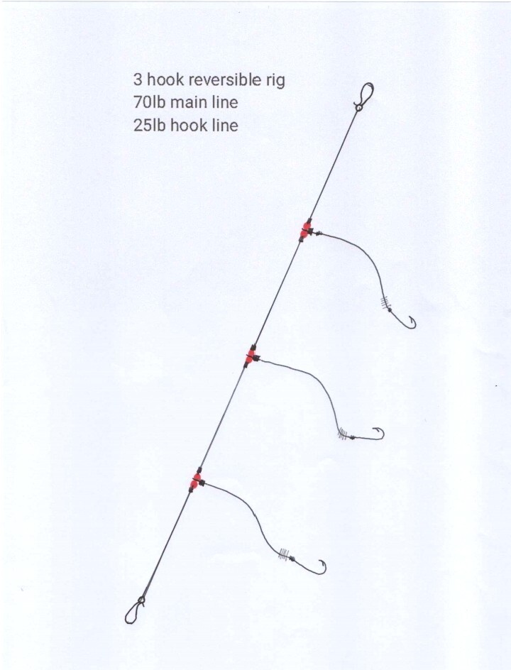 4 X Three reversible hook flapper No 2/0 Aberdeen hook