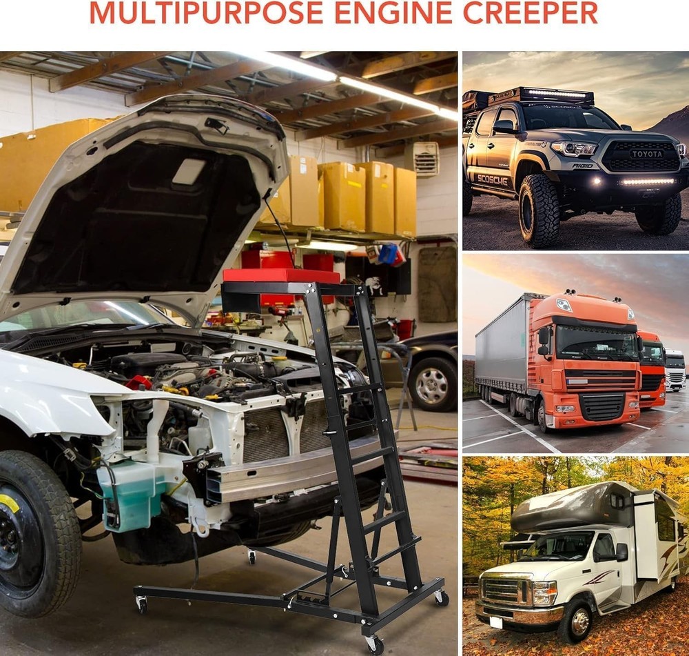 ⭐400 lbs Adjustable Car Engine Creeper Thick Padded Deck Foldable Car Creeper