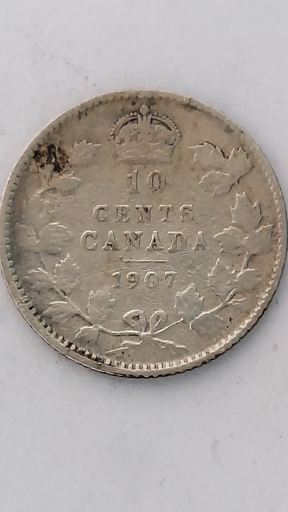 1907 Canada 10 Cent Silver,.925 Silver (#3)