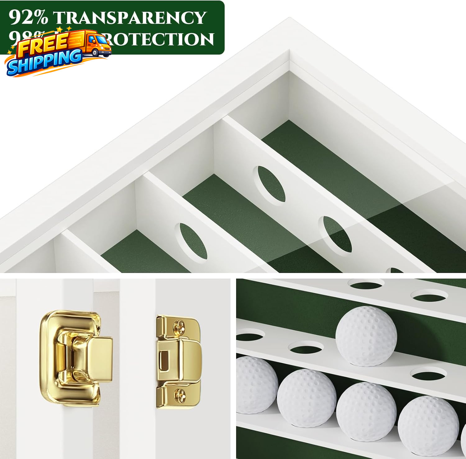 Golf Ball Display Case for 49 Balls