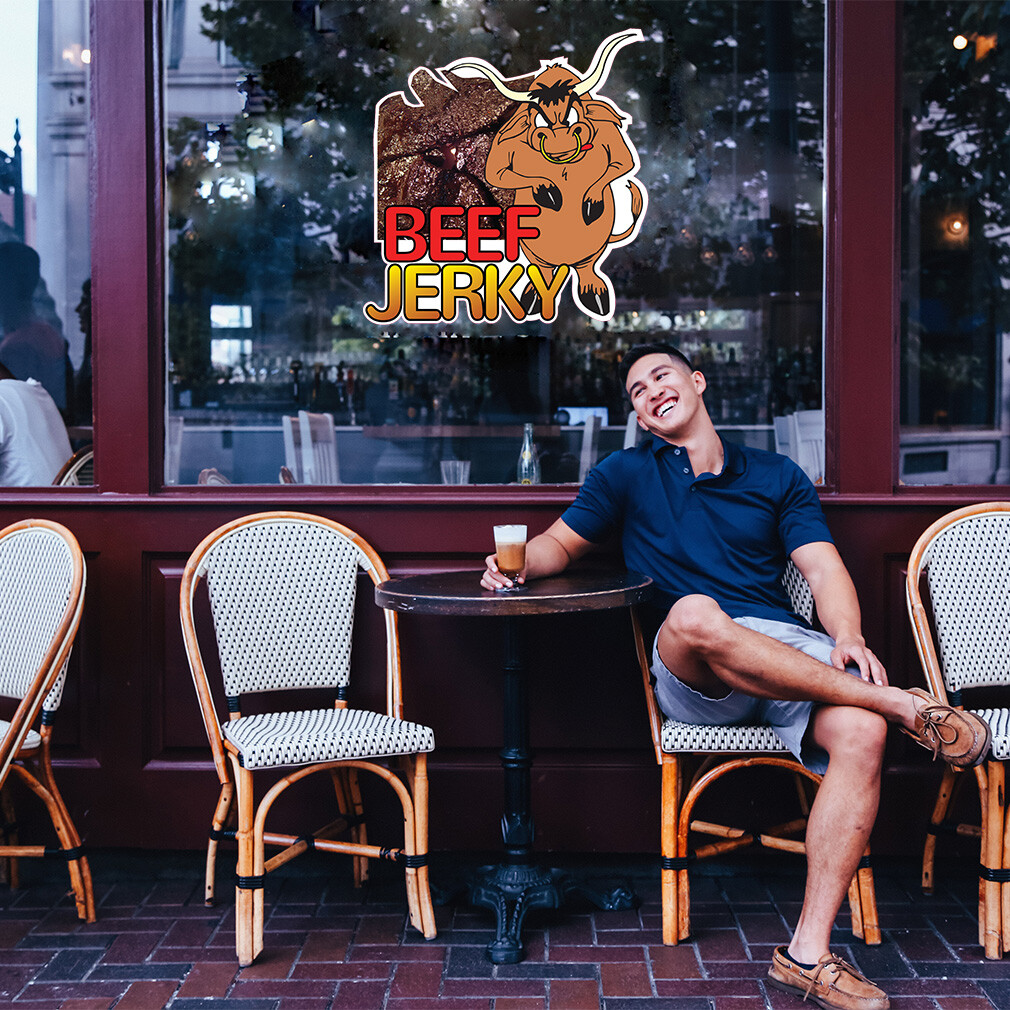 Food Truck Decals Beef Jerky Restaurant & Food Concession Concession Sign Brown