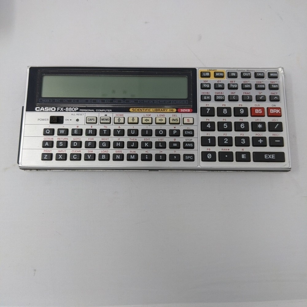 CASIO FX-880P Personal Computer Calculator 116 lib 32k Basic - Works (Vintage)