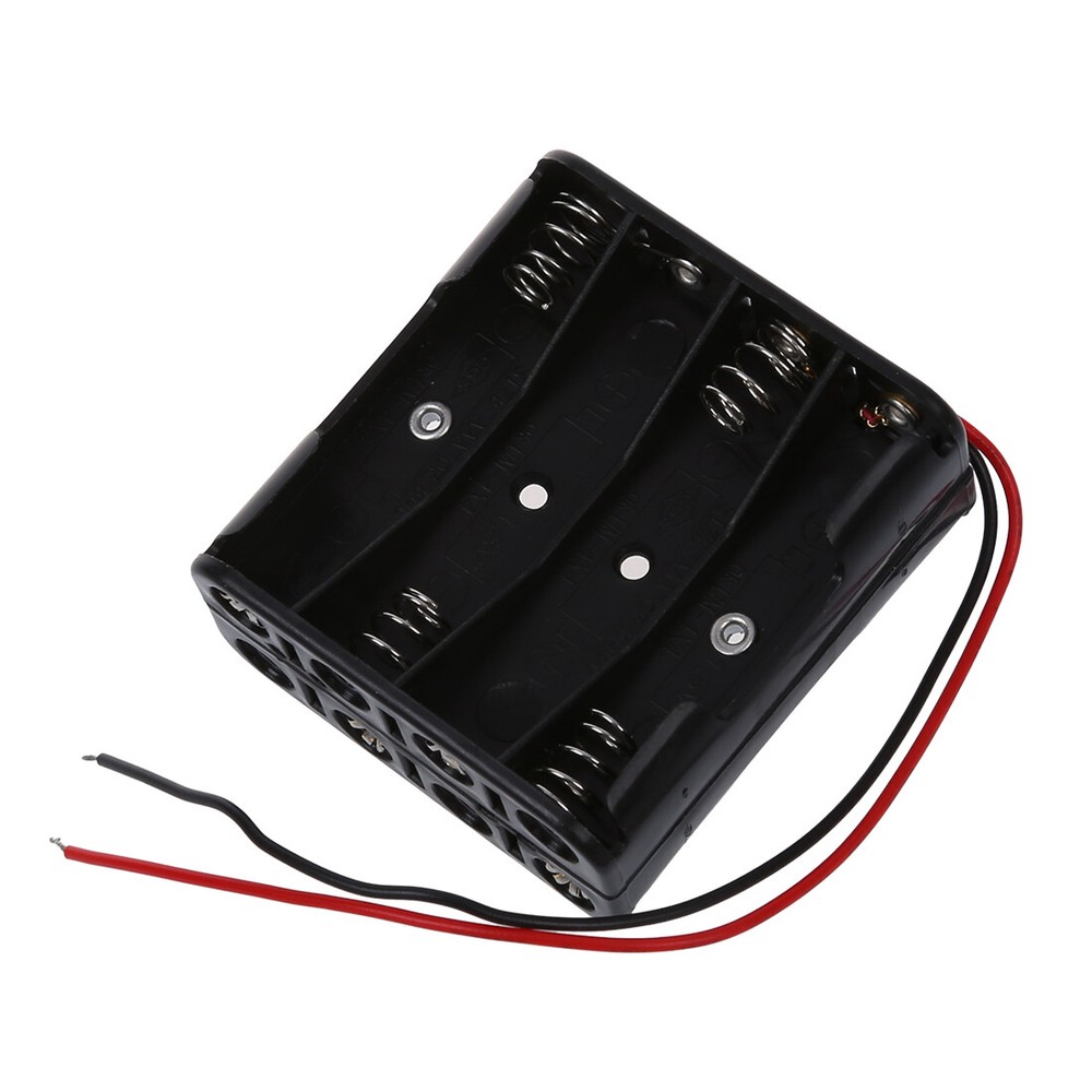 8-AAA Battery Spring Clip Holder Case Plastic Box Tow Layers Stacked 12VDC
