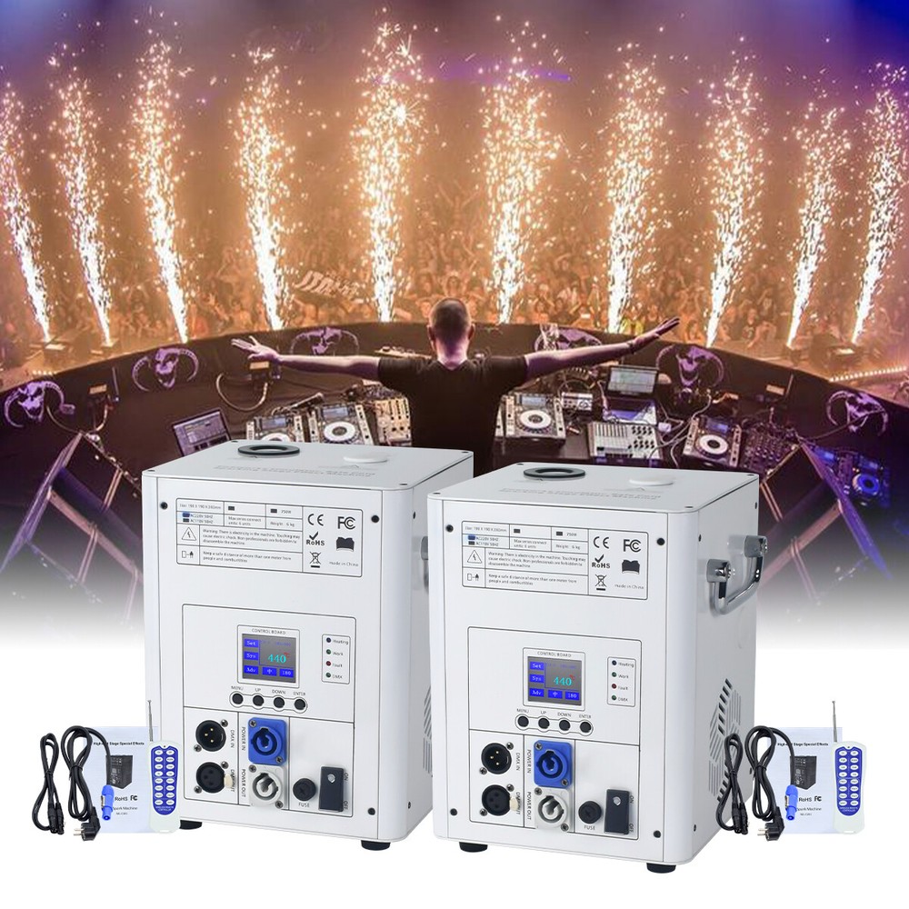 2Pack Cold Spark Machine 750W  Firework Machine DMX DJ Stage Effect with Handle