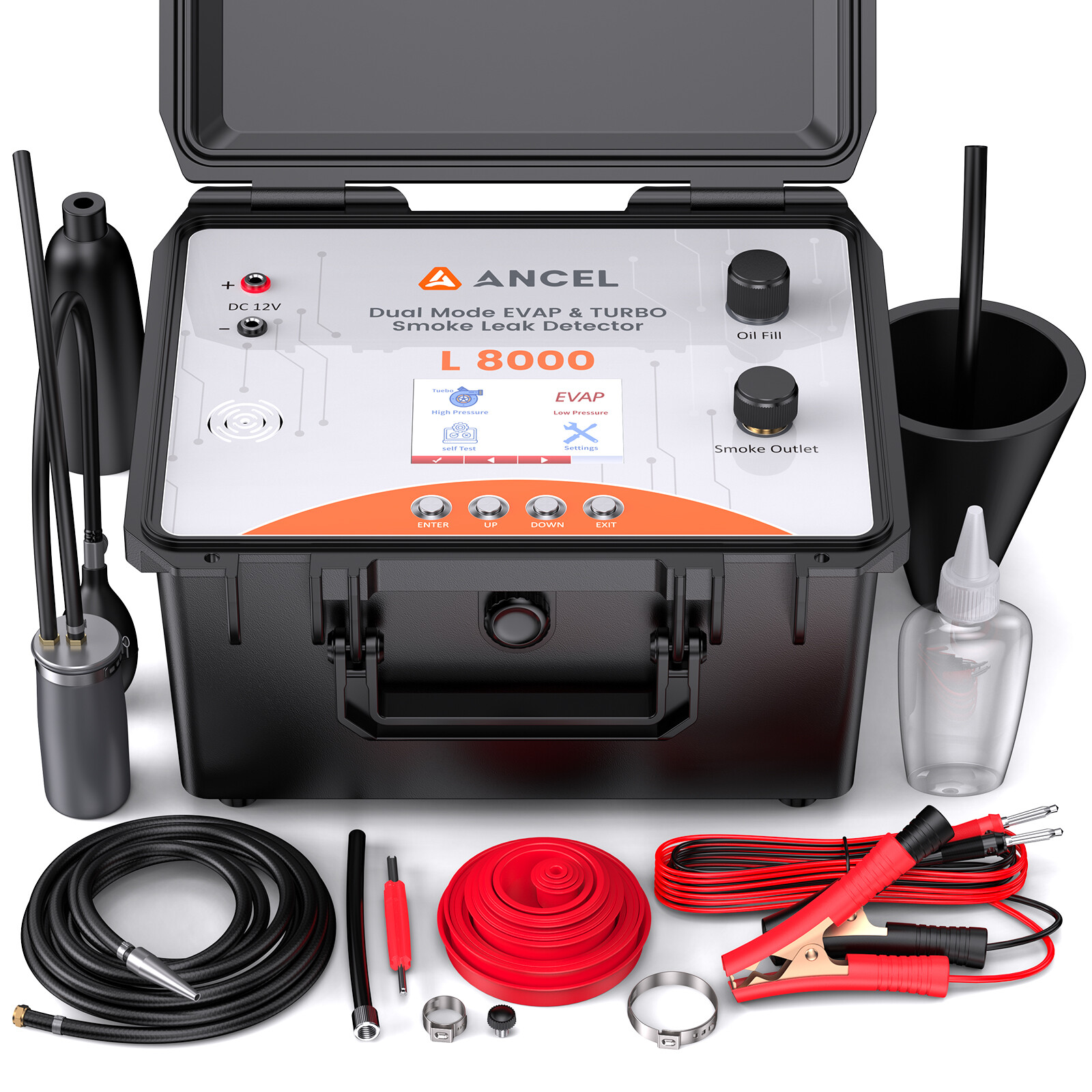 Ancel L8000 EVAP Smoke Machine Leak Tester Dual Mode Diagnostic Turbo System Kit
