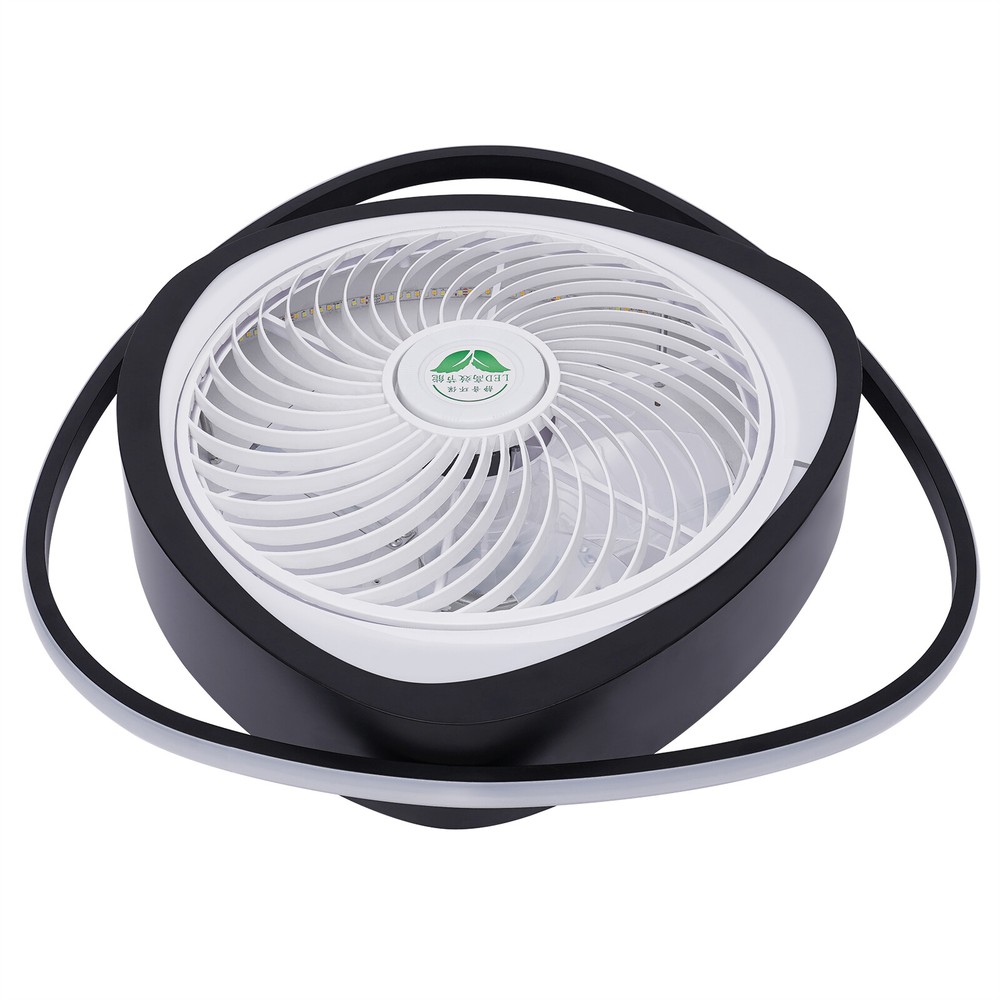 20" Ceiling Fan Light Flush Mount w/3 Speed Remote 3 Colors Changing Timable