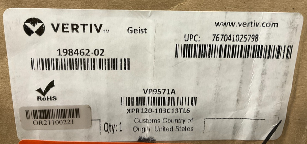 Vertiv Geist Basic PDU 208v VP9571A ✅ ❤️️ ✅ ❤️️ NEW! OPEN BOX! ✅ ❤️️ ✅ ❤️️