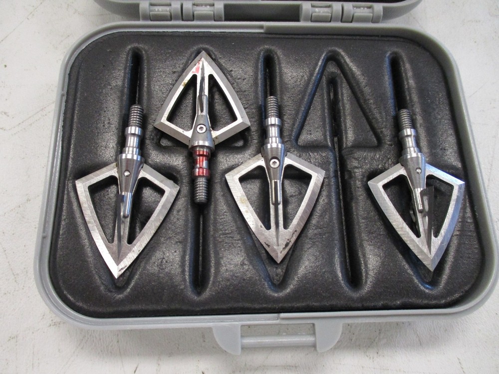 SOLID BROADHEAD ARCHERY 3/4" BLADE 100 GRAIN STANDARD THREAD SET OF (4)