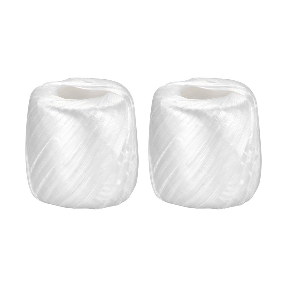 Polyester Nylon Plastic Rope Twine Bundled for Packing ,100m White 2Pcs