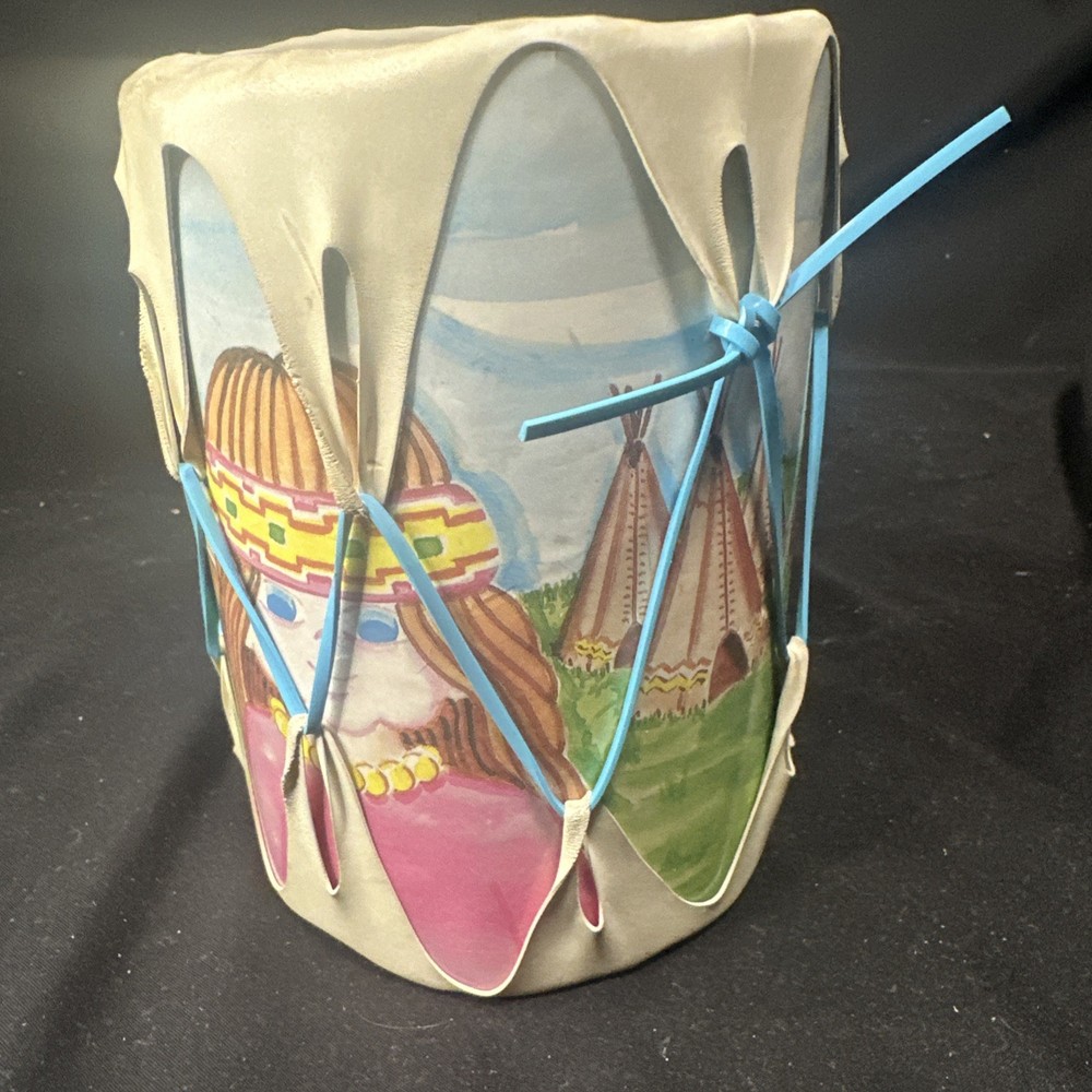 Vintage Native American Designed Toy Drum