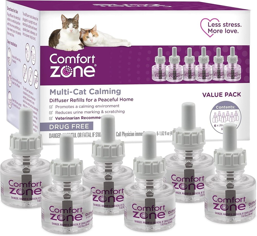 6PC MultiCat Diffuser Refills Cat Calming Pheromones Help Anxiety 30-day refills