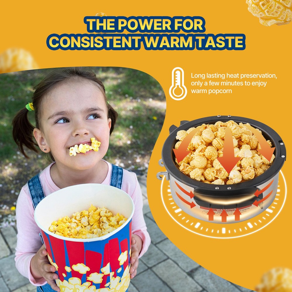 VEVOR Popcorn Popper Machine Tabletop Mini Popcorn Maker 480W 4 Oz Black
