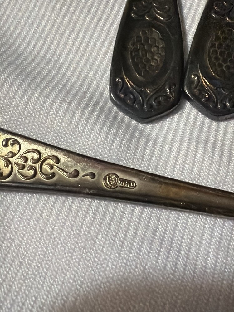 Vtg Set 5 Teaspoons USSR MHU Russian Flatware