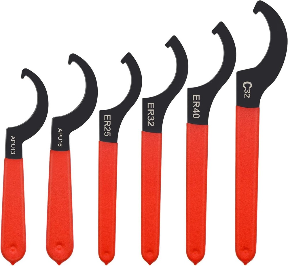 6pcs Coilover Spanner Wrench Set, C-Shape Shock Spanner Hook Wrench Tools, for S