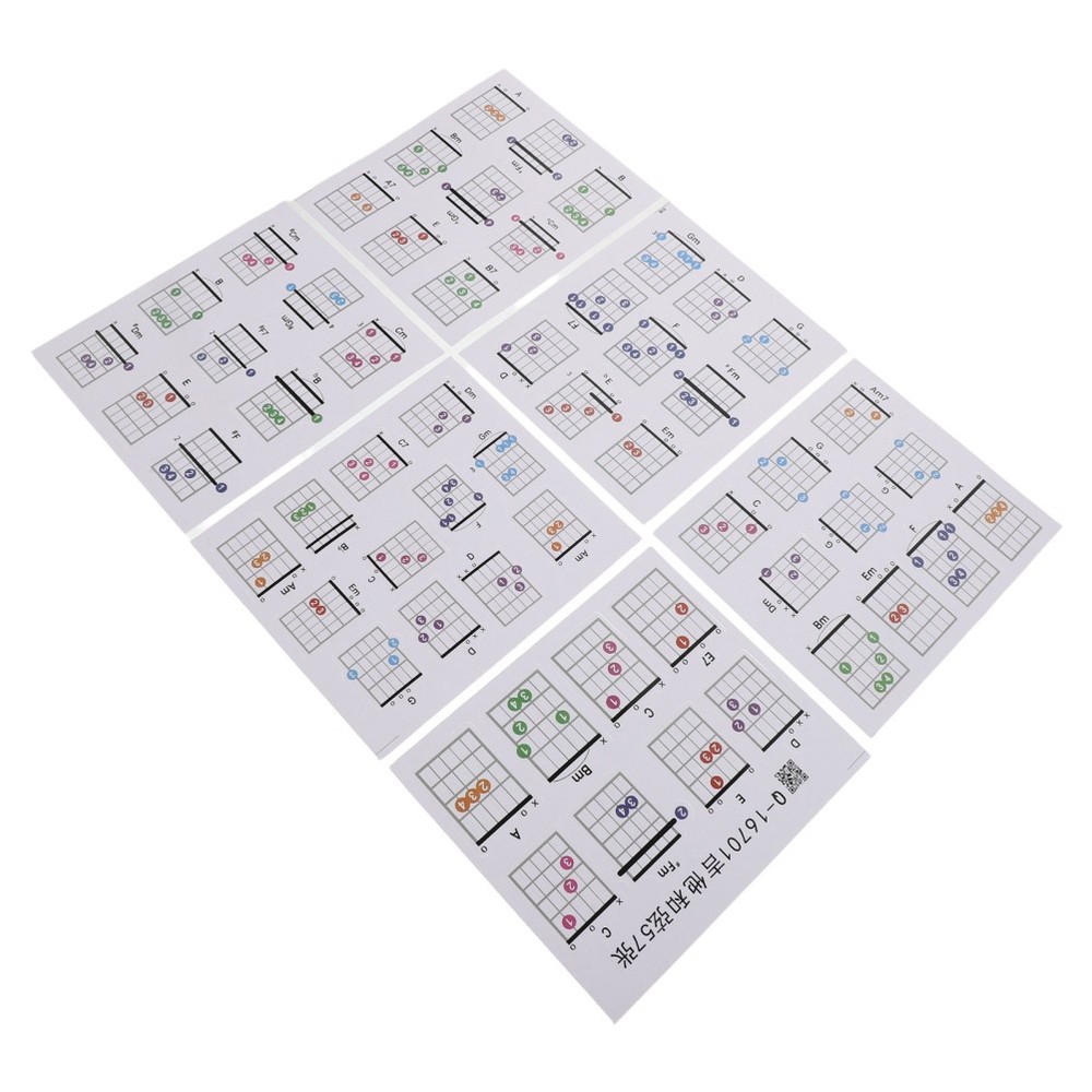 57 Pcs Portable Guitar Chart Beginner Chord Accessory Easy Chords