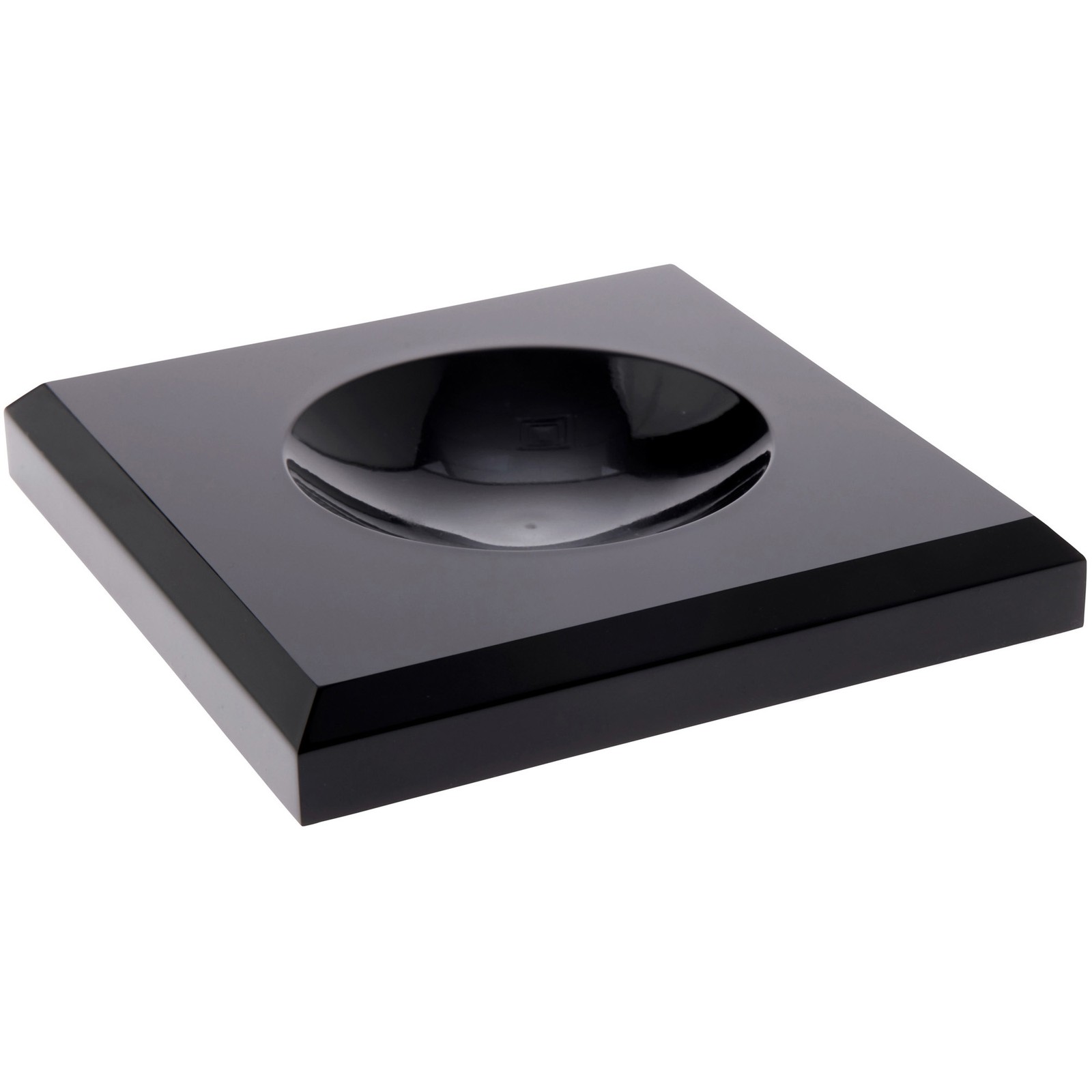 Plymor Black Acrylic Square Base w/ 2" Indented Circle for Sphere, 3.5" x 0.5"