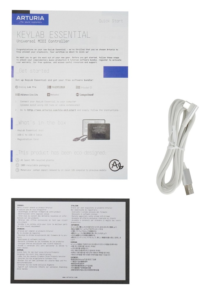 ARTURIA Keylab Essential 49 mk3 White 49-Key USB MIDI Keyboard Controller