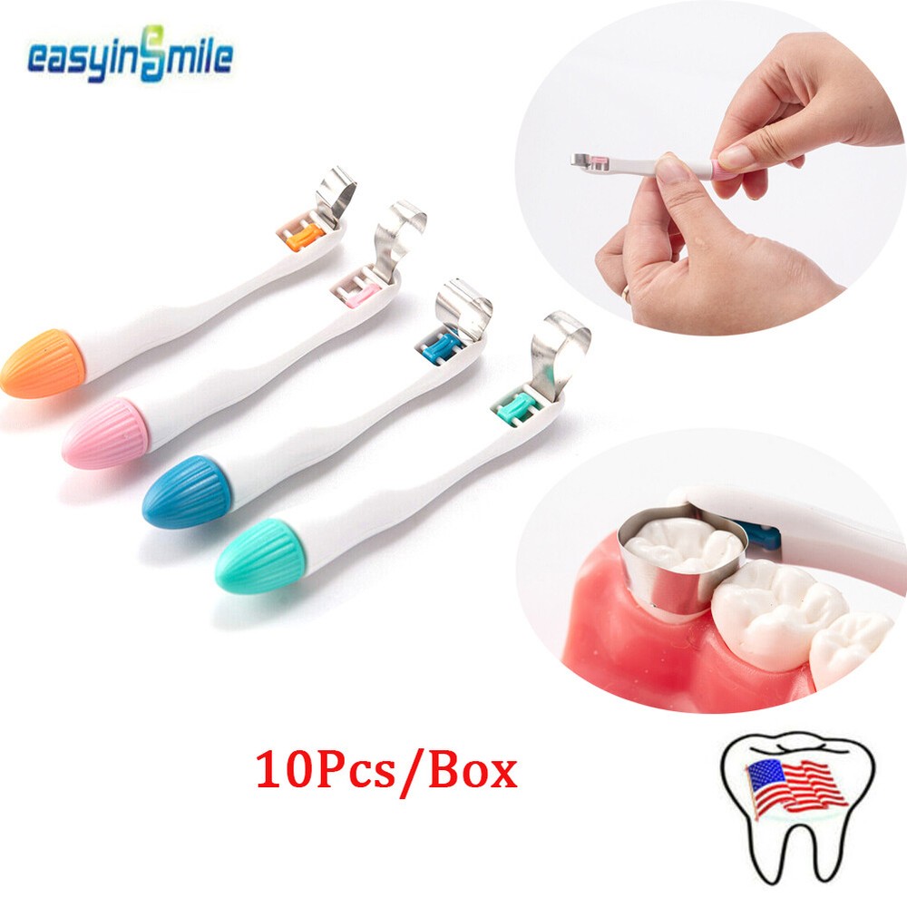 Dental Pro Matrix Bands Disposable Adjust Hold Matrices System Clamp Handle 10pc