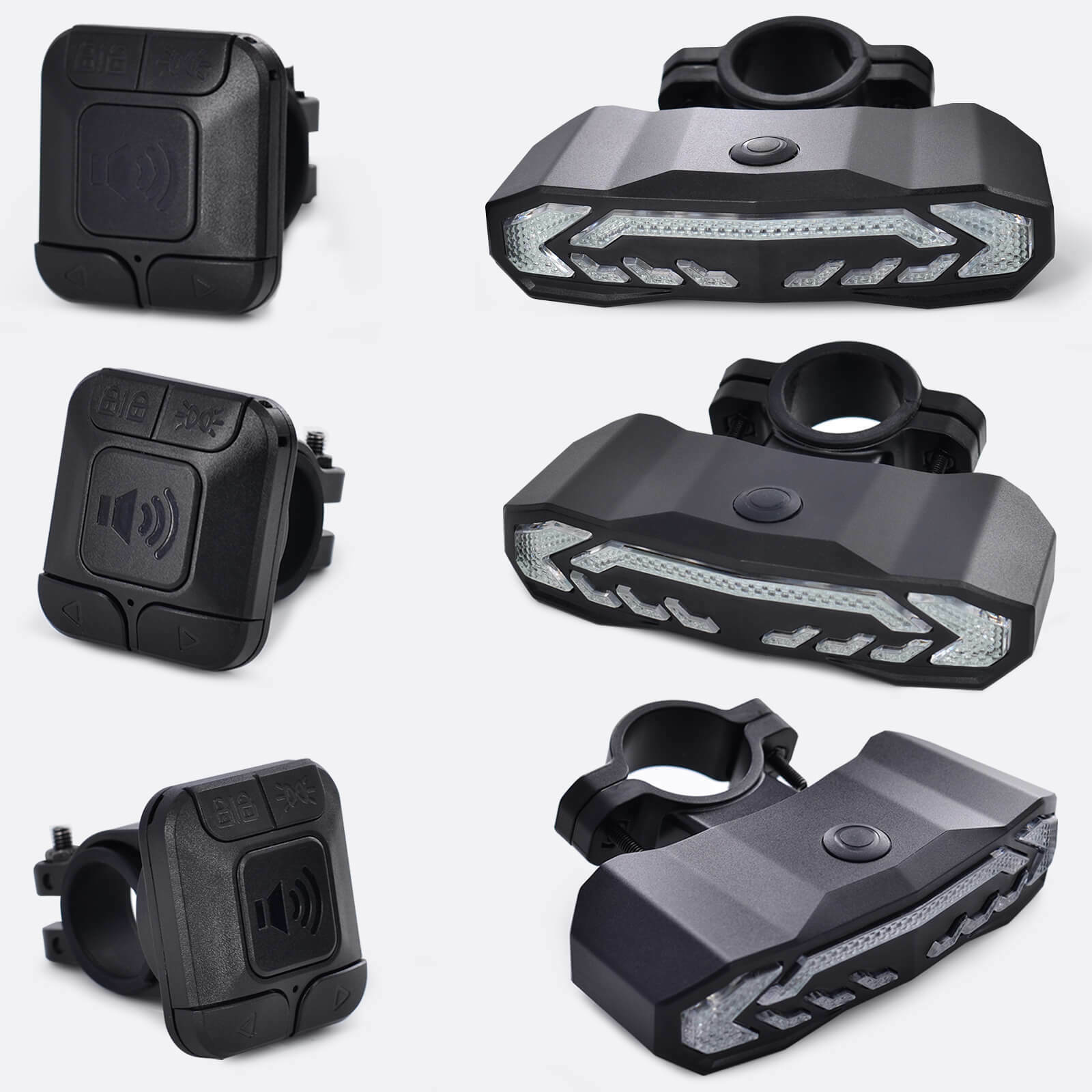 Wireless Bicycle Anti-Theft Alarm Vibration LED Bike Tail Lights USB with Remote