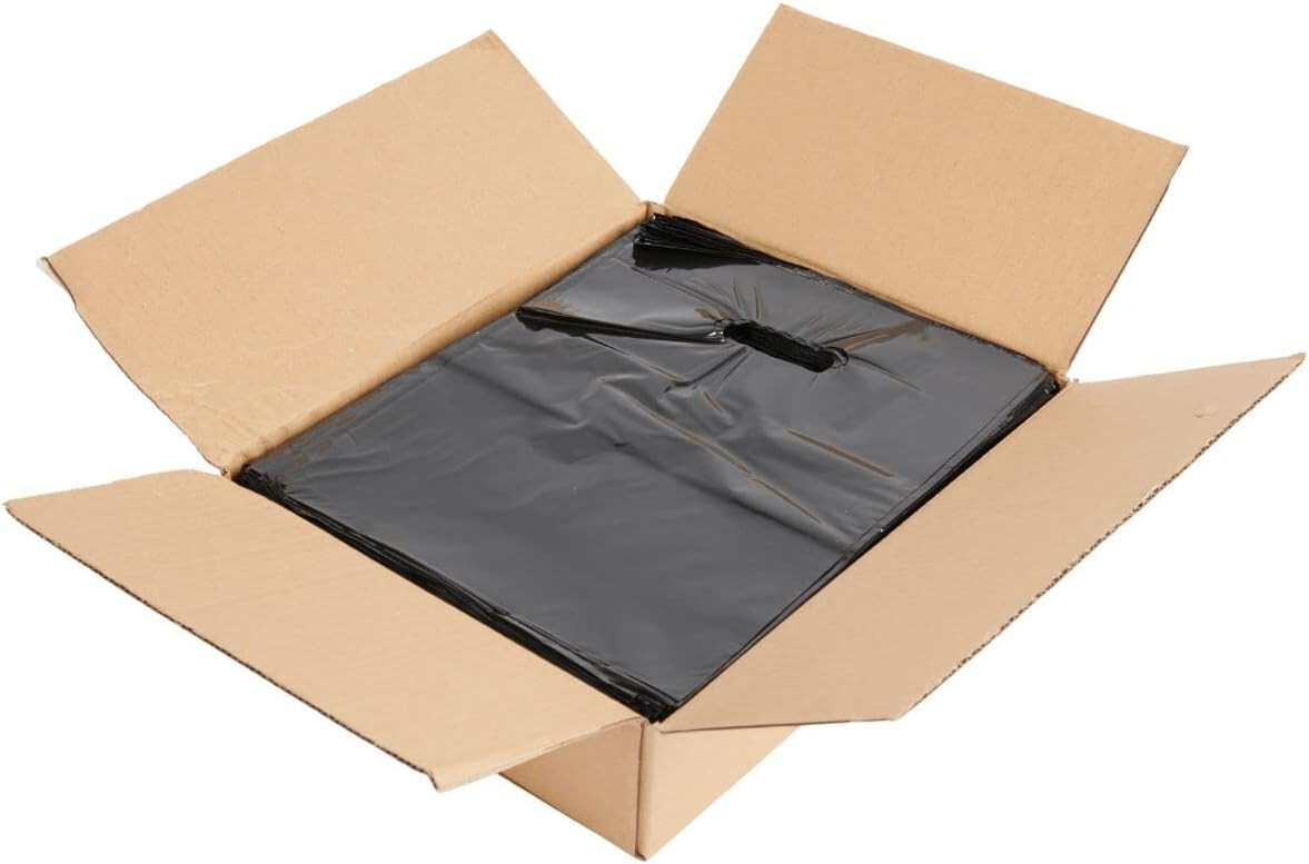 Plastic Shopping Bags 500 Black Low Density Retail Merchandise 20" x 20 x 5"