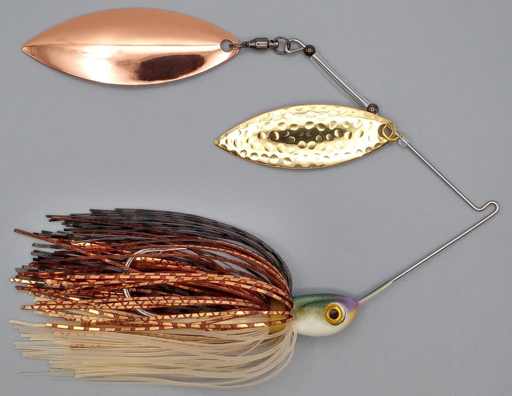 Custom Spinnerbait ~ Copper Shiner - New 1/2 oz Double Willow