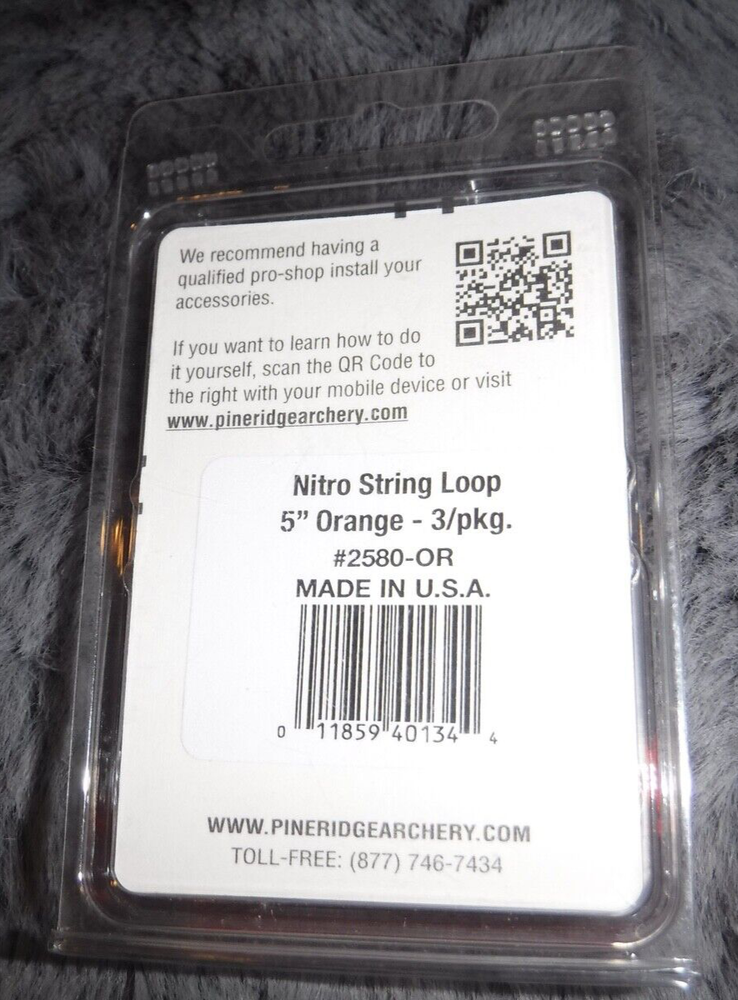 NITRO STRING LOOP BY PINE RIDGE ARCHERY 3.. 5 INCH PIECES ORANGE