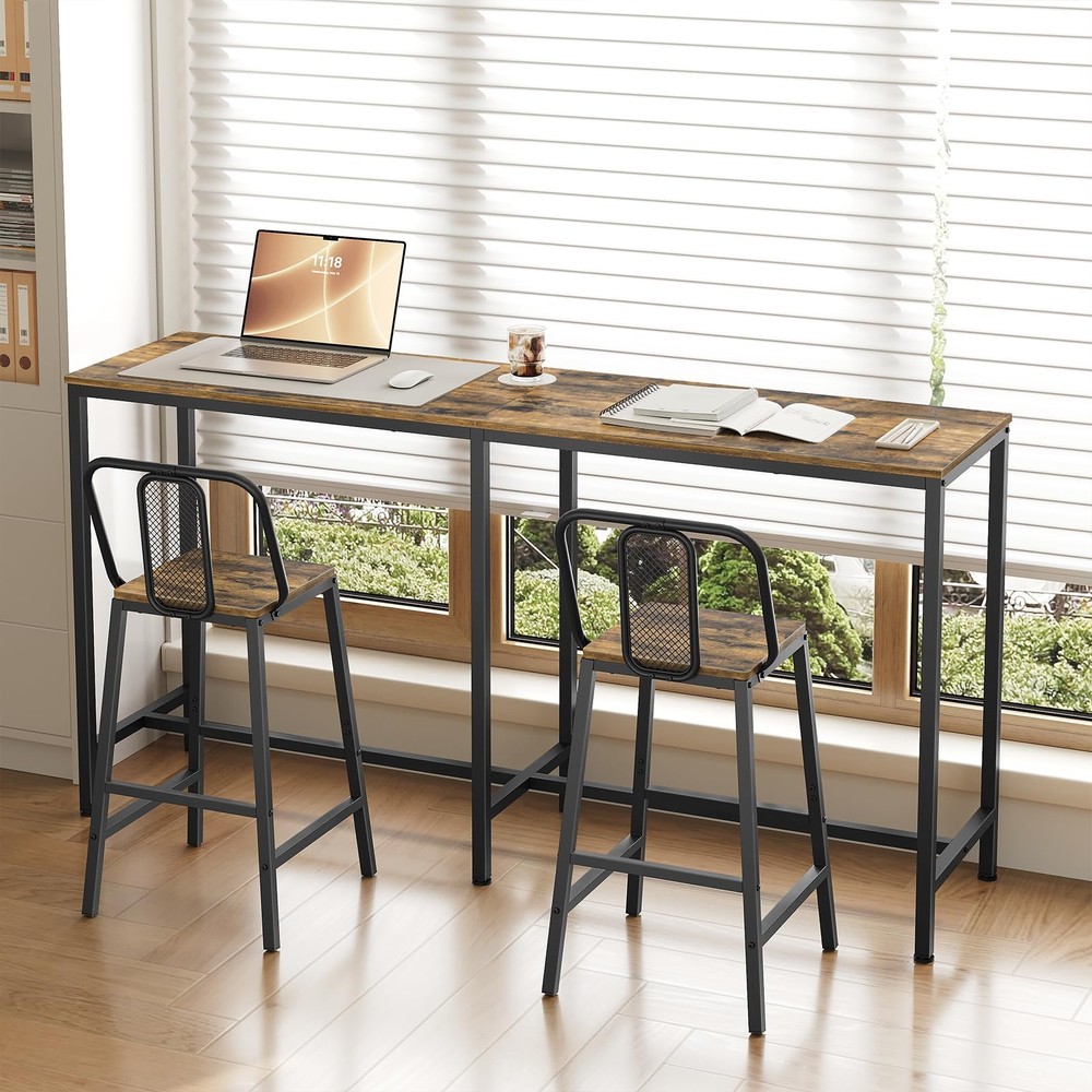 63" Long Bar Table, Counter Bar Height Table, High Top Table, Rectangular Bar...