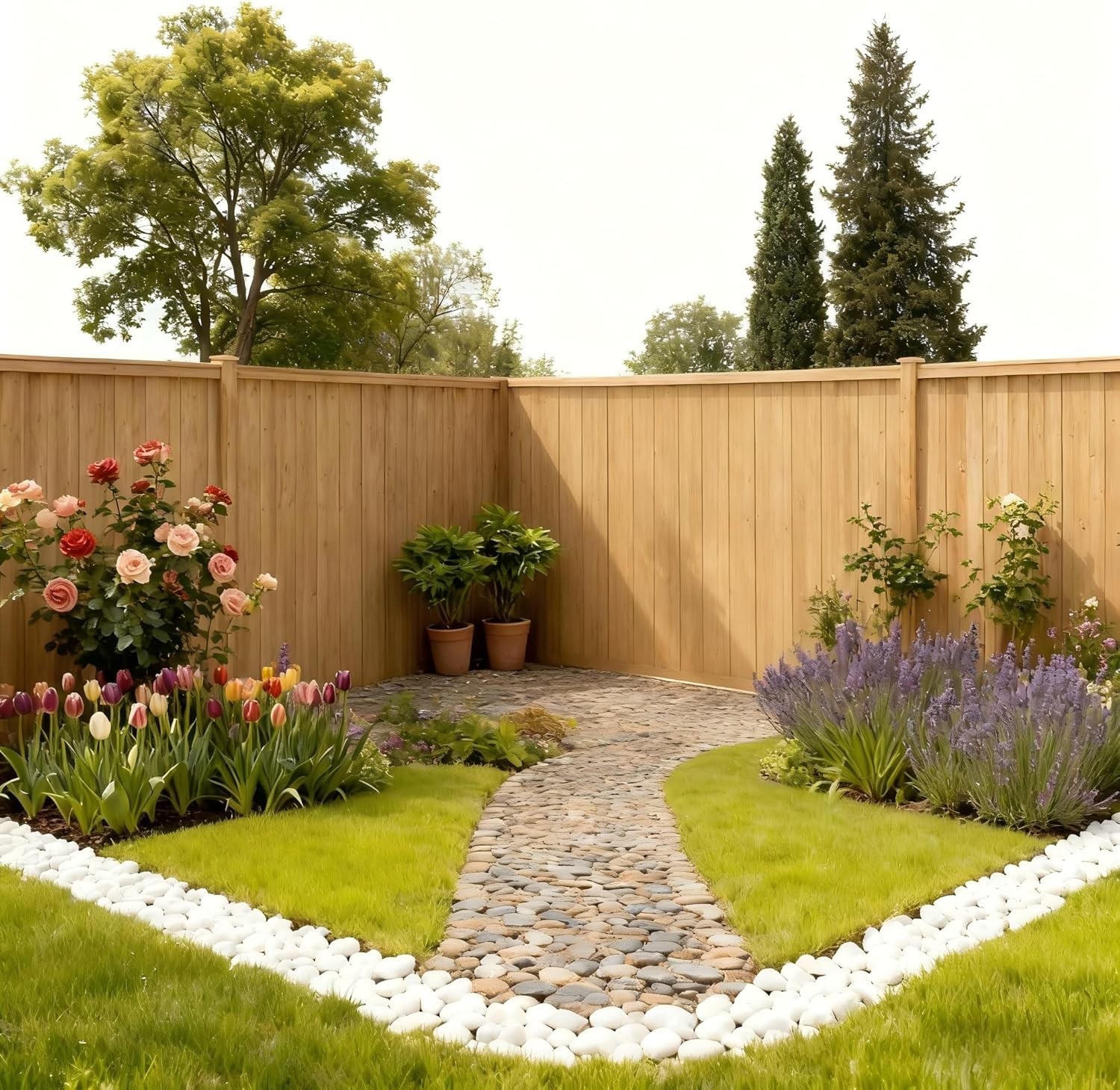 6ft Dog-Ear Fence Picket Fir Wood Fence Boards for Privacy Fence Replacement