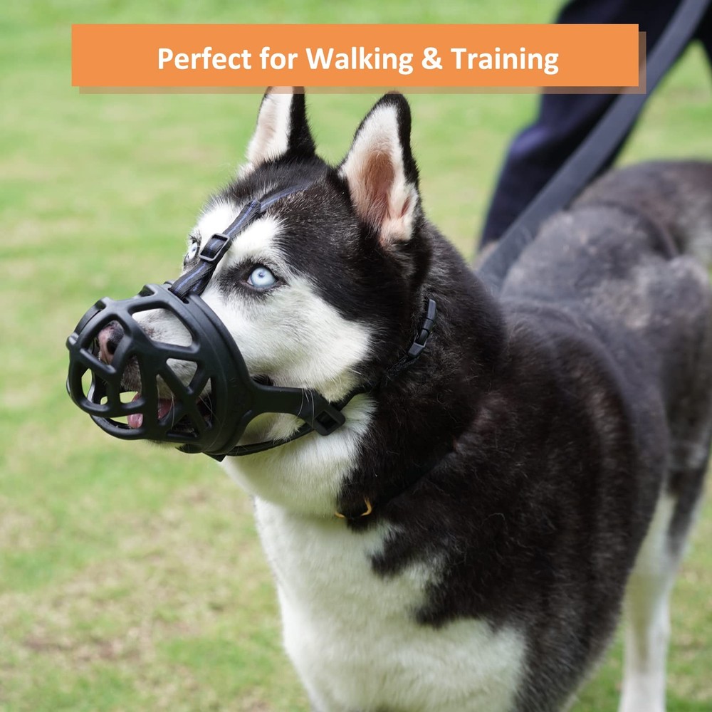 Dog Muzzle, Basket Muzzle for Biting, Chewing and Scavenging, Humane Cage Mou...