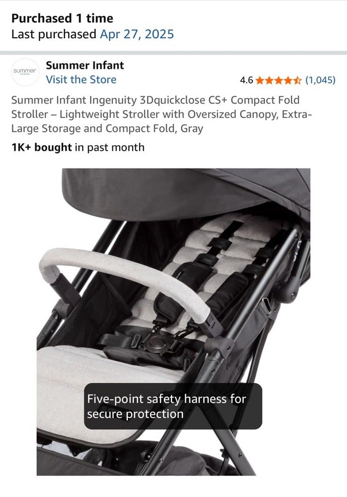 Summer Infant Ingenuity 3Dquickclose CS+ Compact Fold Stroller