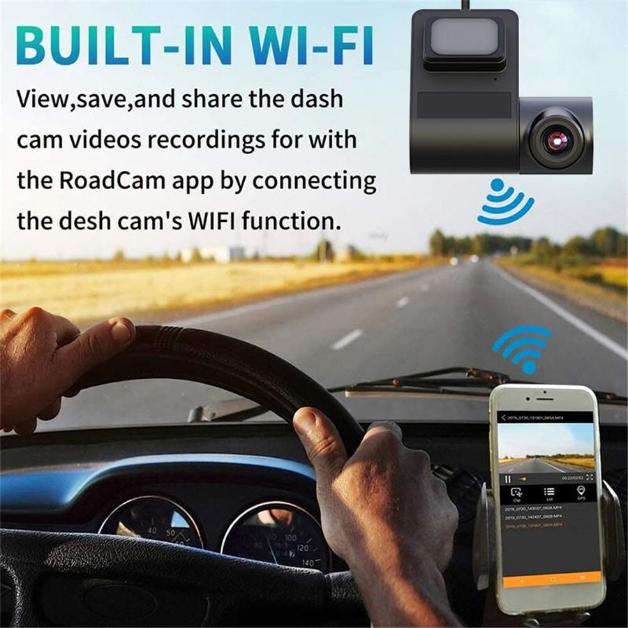 Car Front Windshield DVR Dash Camera Loop Recording ADAS 170° Wide Angle Dashcam