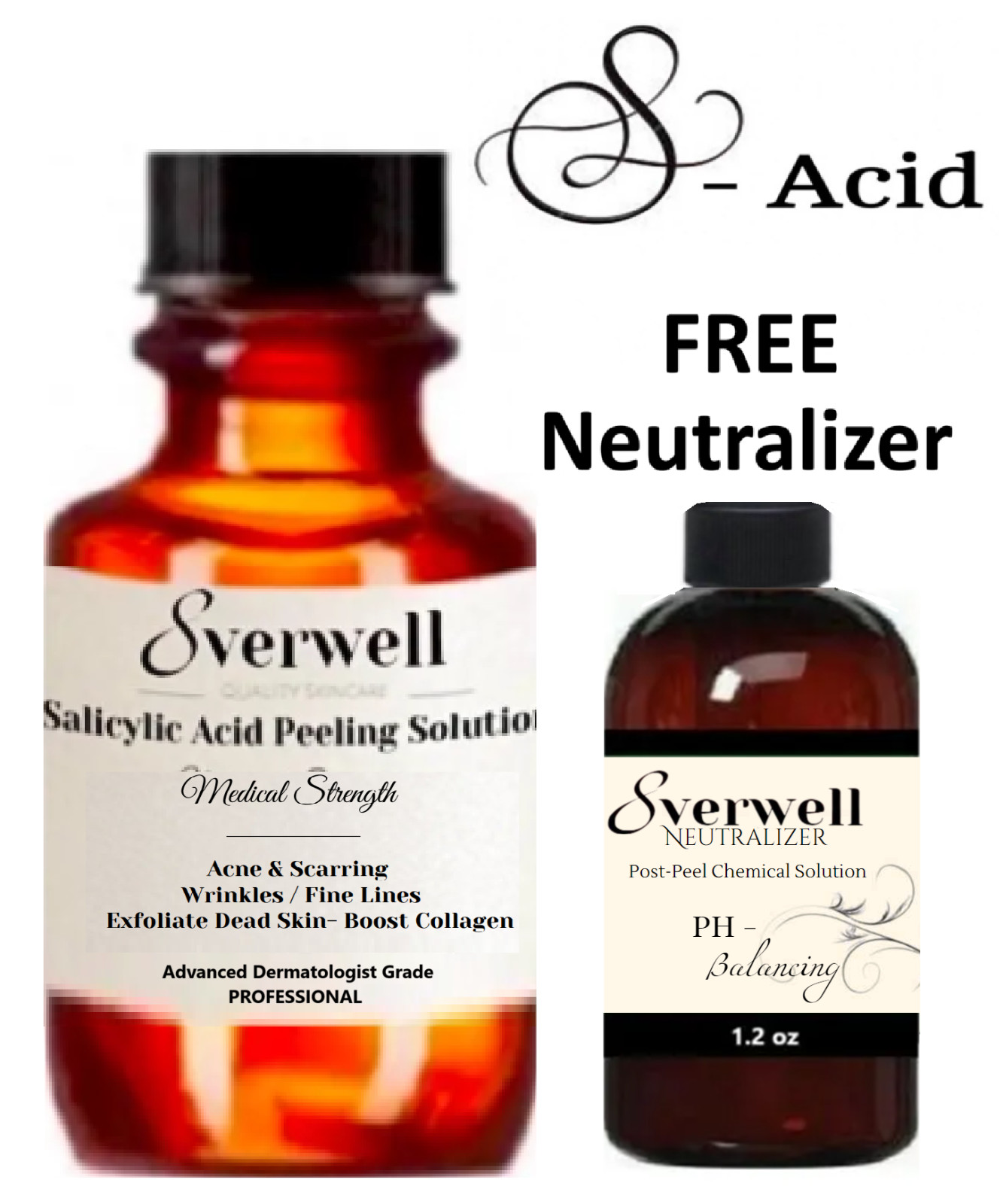 10-40% Salicylic Acid Peel & Neutralizer kit, Acne, Scars, Blemished, Sun Damage