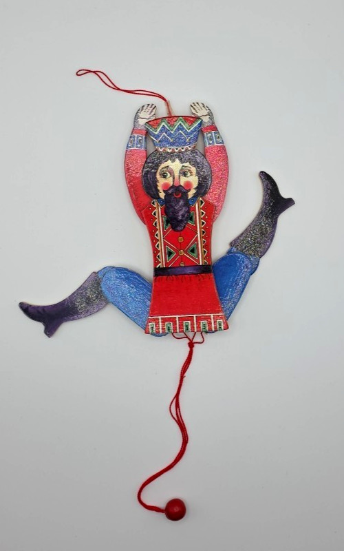 Vintage 1987 Terrie Floyd Wooden Dancing Pull String Jumping Jack Puppet